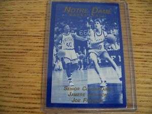 1989 90 Notre Dame Basketball Pocket Schedule  Jackson  