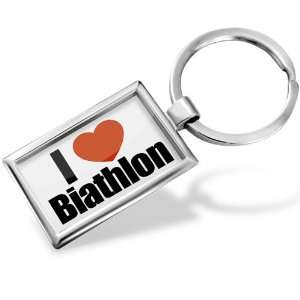  Keychain I Love Biathlon   Hand Made, Key chain ring 