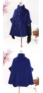   Kera Gothic NANA Japan Fashion Cute Bating Thick Cape Coat Jacket Blue