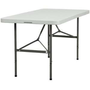  Plastic Bi Folding Table in Granite White Quantity: Set of 
