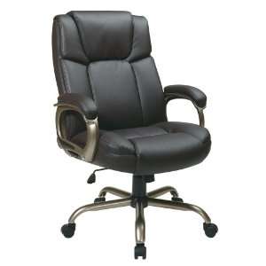   Big Mans Chair with Coated Padded Loop Arms and Cocoa Metal Base: Home