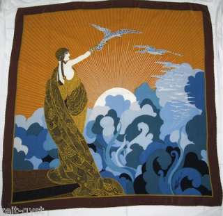   ART DECO WOMAN WITH FALCONS SCARF ITALY MADE BY CARRY BACK  