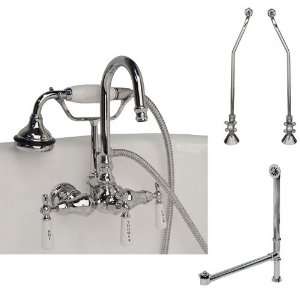   Faucet with Hand Sprayer, Supplies for Copper Pipe, and Drain   Chrome