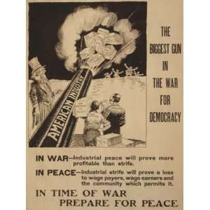 World War I Poster   The biggest gun in the war for democracy 19 X 24