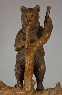 carved wood bear hallstand swiss brienz ca. 1890  