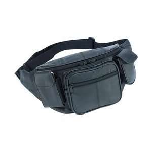  New Large Genuine Leather Waist Bag Fanny Pack with Two 