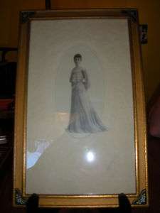 Antique Cabinet Photo of a Woman Beautifully Framed  