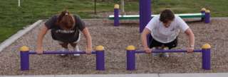 the push up bar is a heavy weighted steel build to support a vigorous 