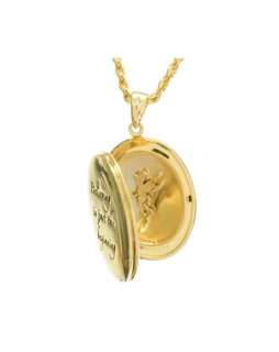 Disney Couture Gold Tinkerbell Believe Locket Necklace  