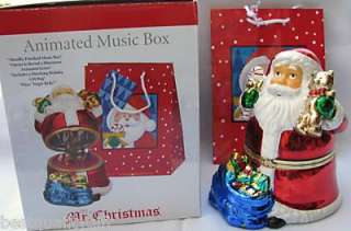 SANTA CLAUSE ANIMATED MUSIC BOX+GIFT BAG~JINGLE BELLS  