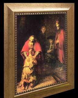 REMBRANDT PRODIGAL SON FRAMED CANVAS GICLEE REPRO 25x17  