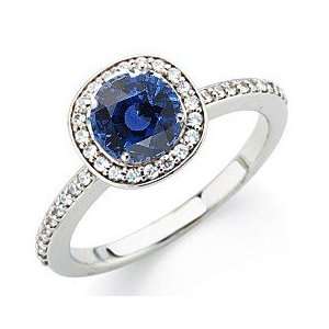   Blue Sapphire & Diamond Ring on SALE(5.5,14kt White Gold): Jewelry