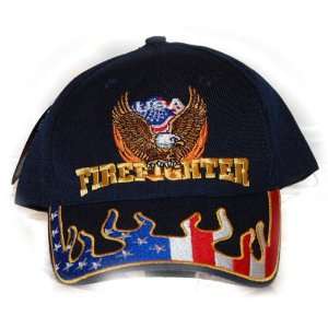  Firefighter, USA Firefighters Hat Black 