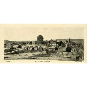  1898 Print Historic Omar Mosque Dome Rock Jerusalem Religious City 