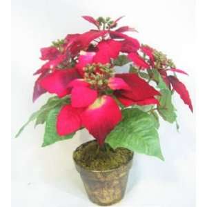   Head Red Artificial Poinsettia with Gold Pot.(pack of 8): Home