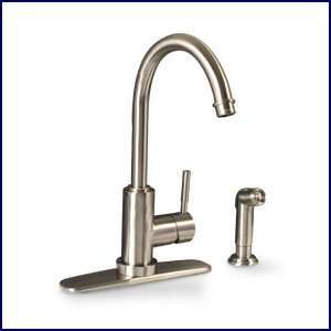  Brushed Nickel Single Handle Kitchen Faucet with Sprayer 