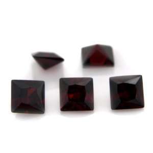   cut 4*4mm 25pcs Red Garnet Cubic Zirconia Loose CZ Stone Lot: Jewelry
