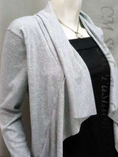 Layered Duo Tone Flowy Drapey Tunic Top Black Gray M  