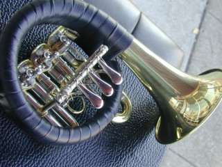 this horn use out best 3 rotary valves.let you feel solid and easy to 