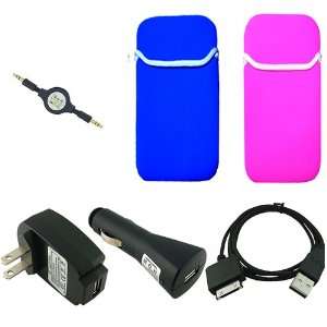  Zune HD Neoprene Reversable (Blue / Pink) Sleeve w/ USB 2in1 Sync 