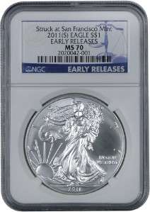 2011 Silver Eagle COIN NGC MS 70 ER SAN FRANCISCO MINT  