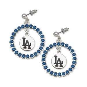   Los Angeles Dodgers Earrings   Blue Crystals & Logo: Everything Else