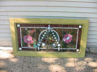   Chicago Victorian Stained Glass Transom Window w/ Bevels & Jewels