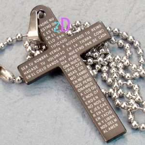 B5301 Cross Bible Stainless 316L steel Chain Pendant Necklace Fashion 
