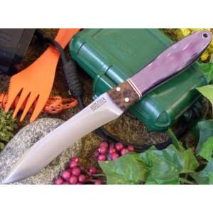 Custom Bark River WASP Knife w/Purple Atlante Pearl   Redwood Burl 