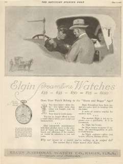 1918 Elgin Streamline Pocket Watch Vintage Print Ad  