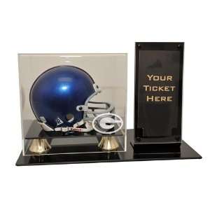   Bay Packers Mini Helmet and Ticket Display Case: Sports Collectibles