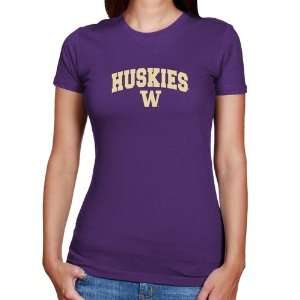 UW Huskies Tee Shirt : Washington Huskies Ladies Purple Logo Arch T 