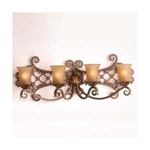   Light in Palace Bronze with Amber Linen Glass glass