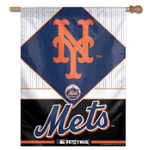  New York Mets MLB Vertical Flag (27x37): Sports 