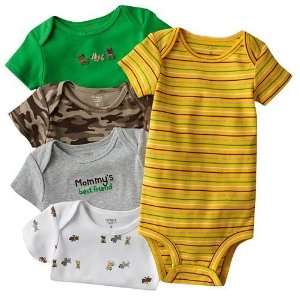   Little Layette 5 pack S/S Cotton Knit Bodysuits Camo (Newborn): Baby