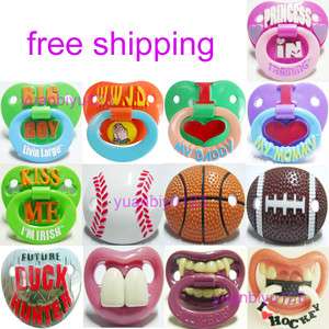 13+ Choices)1Pcs Funny Billy Bob Pacifier Dummy Baby Teeth Lips 