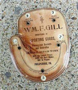 OLD CELLULOID ADVERTISING BASEBALL COUNTER MITT IMAGE WM GILL 