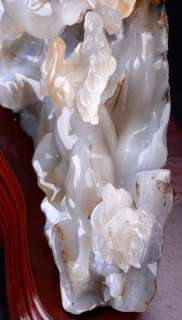 Natural Agate Horses Statue Stone Sculpture/Carving Q01  