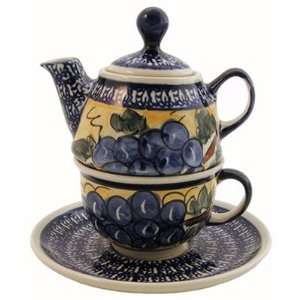    10 oz Tea for One Teapot & Saucer   Pattern DU8: Kitchen & Dining
