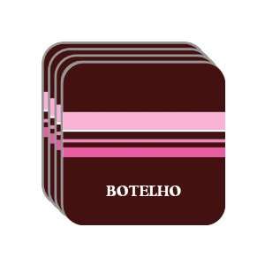 Personal Name Gift   BOTELHO Set of 4 Mini Mousepad Coasters (pink 