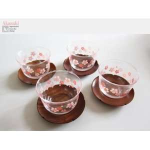  Glass tea cups (set of 4): Kitchen & Dining