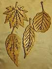 Wood Leaf Ornaments   set of 4   Golden Oak