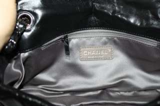 Chanel Black Glazed Lamb Leather Twisted Medium Classic Flap Shoulder 