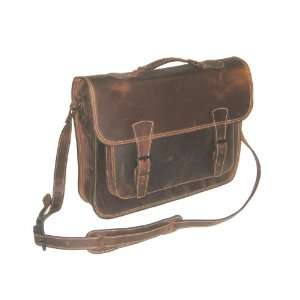  pelleApelle Messenger Briefcase, brown, rustic full grain 