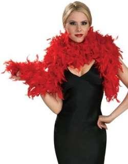    Deluxe 133g Red Roaring 20s Costume Turkey Feather Boa: Clothing