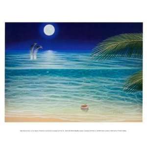  Dan Mackin   Moonlit Palms Canvas: Home & Kitchen