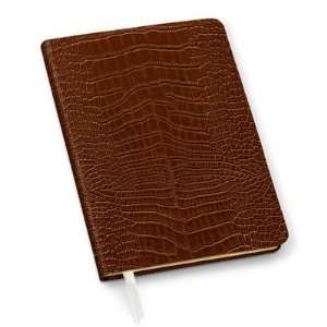   Moc Croc Desk Journal   5 1/2 x 8   Tan   GOLD Edged Pages Everything