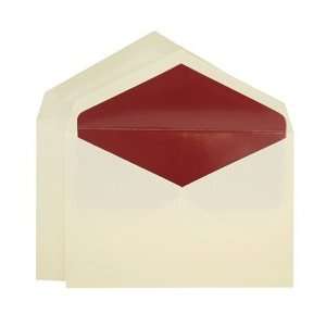  Double Wedding Envelopes   Jumbo Ecru Burgundy Lined (50 