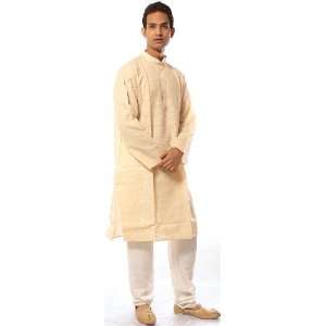   Kurta Pajama with All Over Embroidery   Pure Cotton 