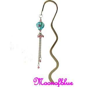   Pink Swarovski Crystal Lampwork Bead Bookmark #BK29P
